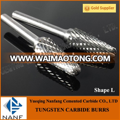 Taper Shape L With Radius Tungsten carbide burrs single cut or double cut